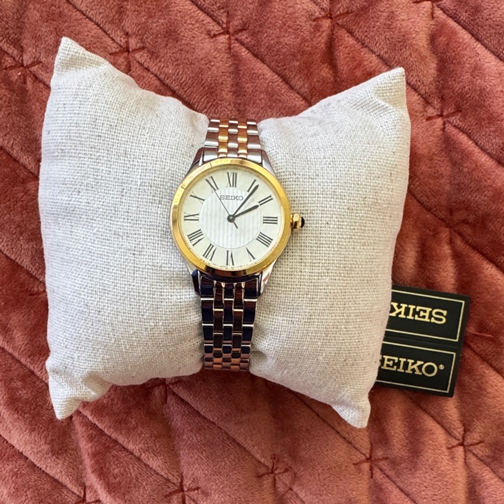 Seiko Two-Tone Gold and Silver Roman Dial Watch